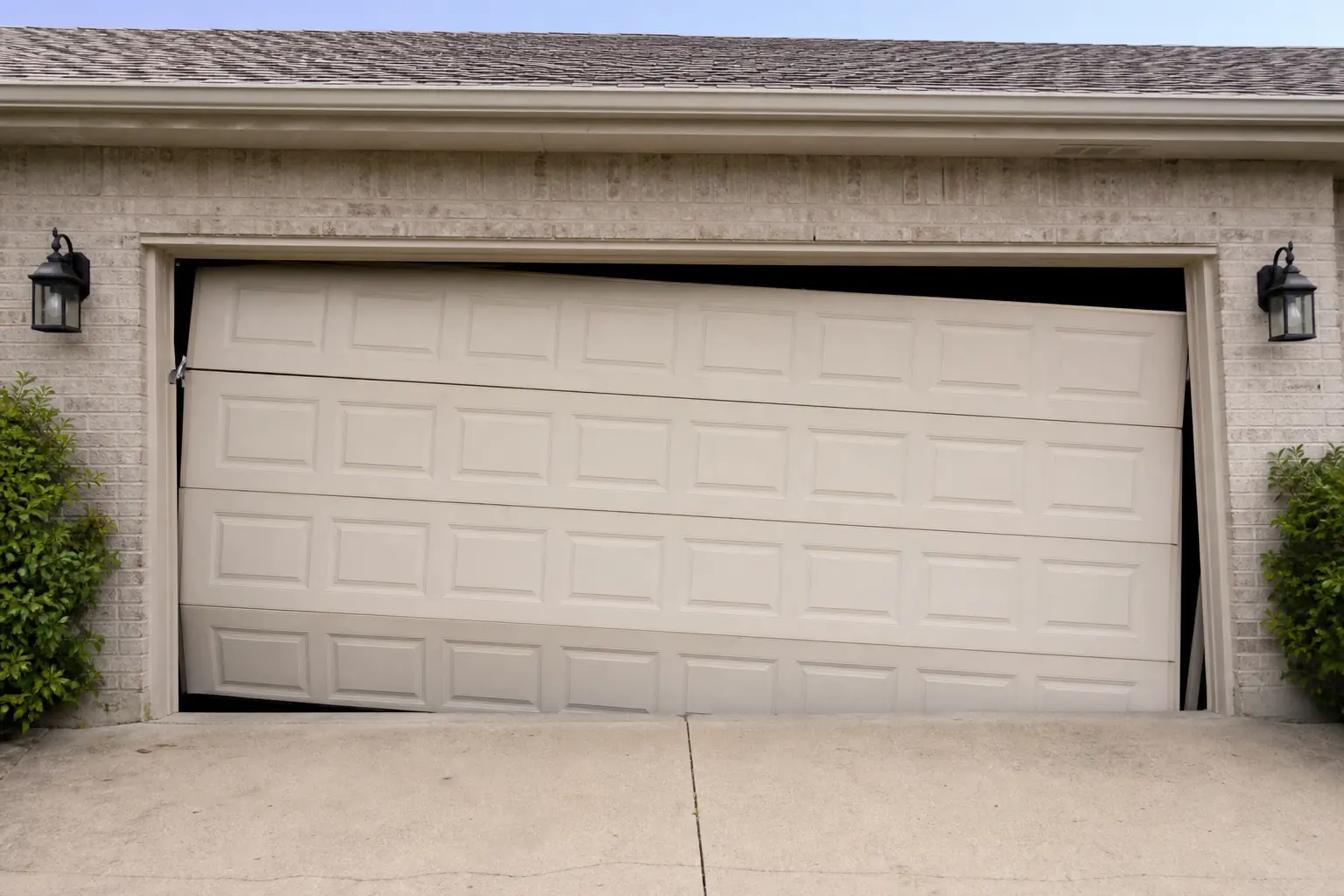 Garage door repair before service in Channelview